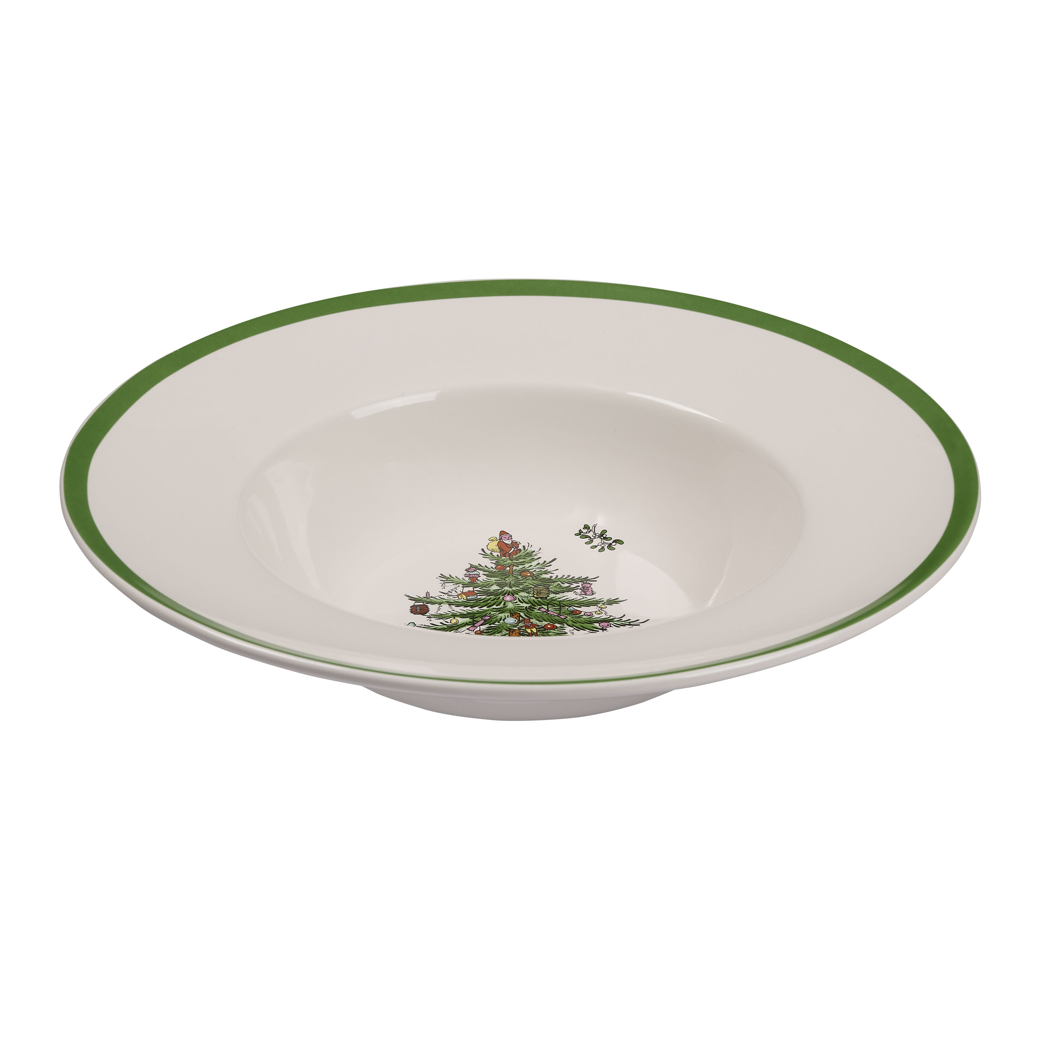 Christmas Tree Rimmed 10 Inch Pasta Bowl image number null